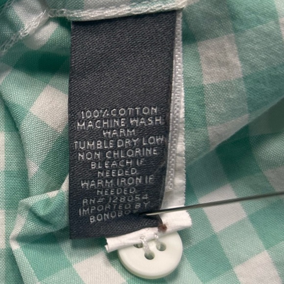 Bonobos Mint Green Checkered Men's Shirt. Size 16.5 XL - Picture 8 of 8